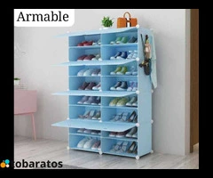 ZAPATERA ARMABLE DE PLÁSTICO SINTÉTICO CON TAPA - 2